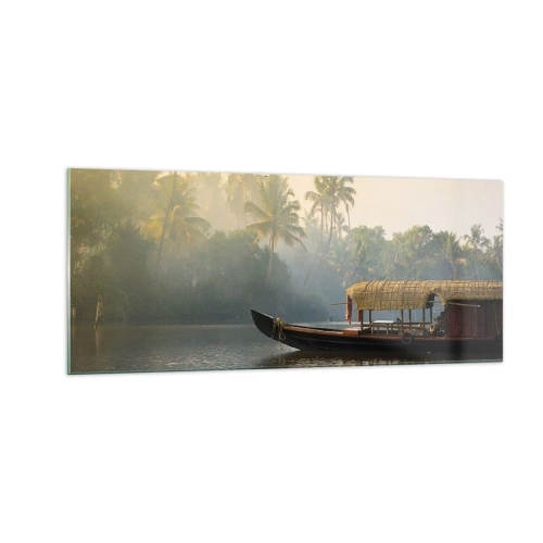 Impression sur verre - Image sur verre - Maison sur la rivière - 100x40 cm