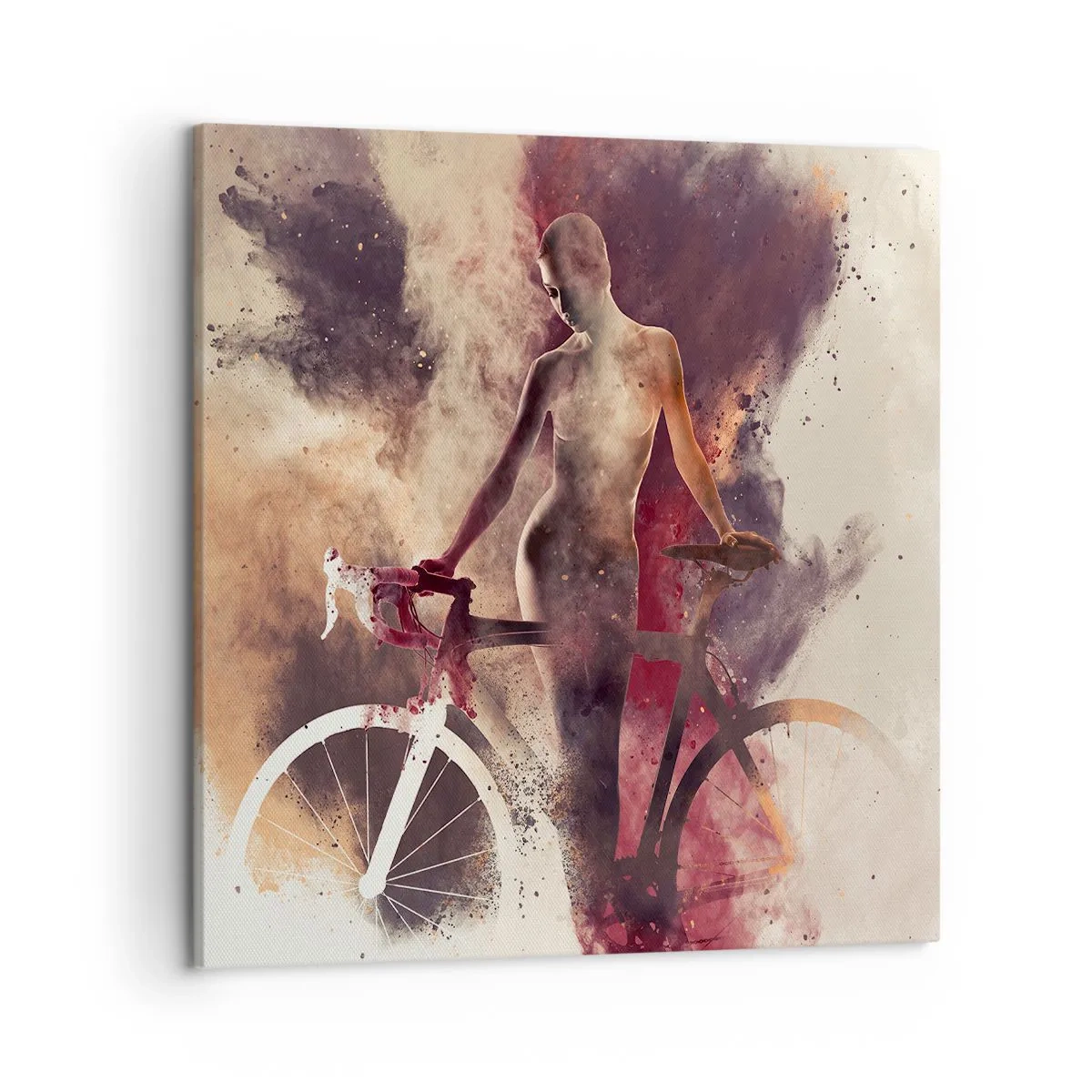 Impression sur toile - Image sur toile - Une âme de vélo aux formes marbrées - 50x50 cm