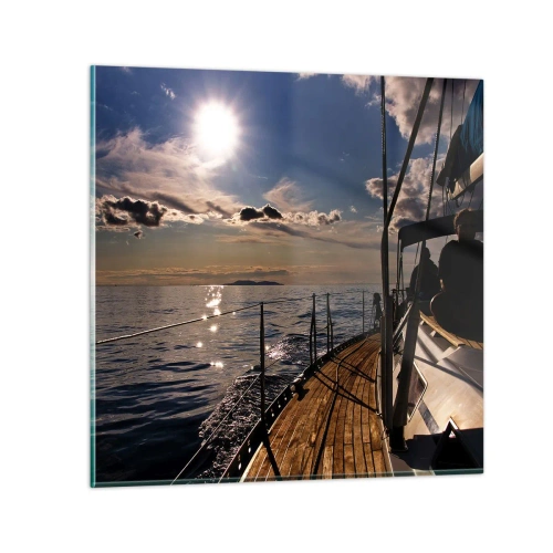 Impression sur verre - Image sur verre - Naviguer vers le soleil - 30x30 cm
