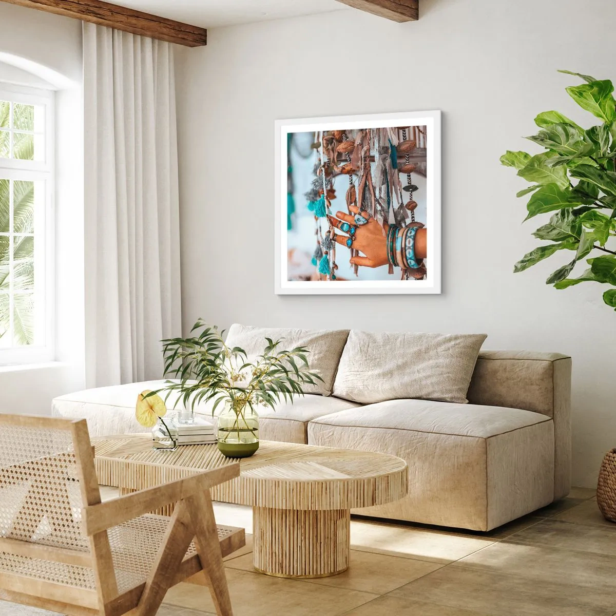 Affiche dans un cadre blanc - Poster - Trésor local - 60x60 cm