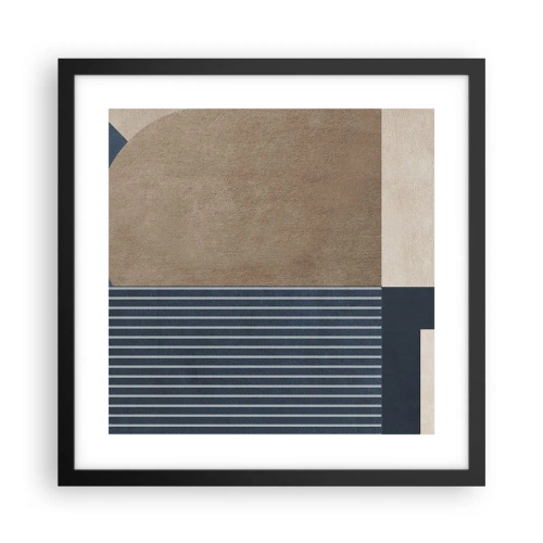 Affiche dans un cadre noir - Poster - Composition simple et en rondeur - 40x40 cm