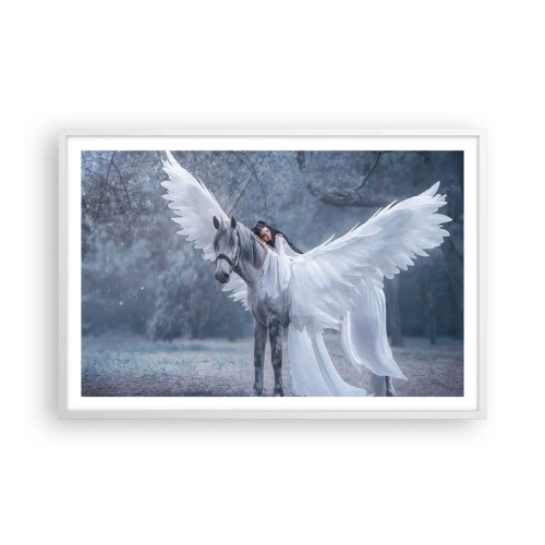 Affiche dans un cadre blanc - Poster - Un moment inspiré - 91x61 cm