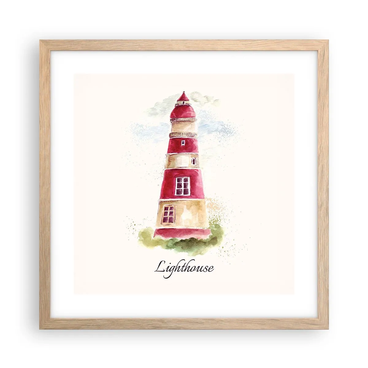 Affiche dans un chêne clair - Poster - Il y a toujours beau temps autour - 40x40 cm