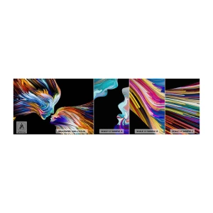 Échantillon de Papier Peint Premium Canvas - Une fusion d'énergie et de lumière - Abstraction, Visage de femme, Morceau - 100x30 cm