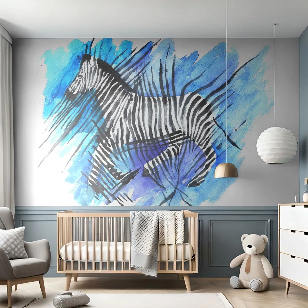 Papier Peint Autocollant Deluxe Sticker - Caché dans les rayures - Animaux, Côtes, Afrique - 350x256 cm