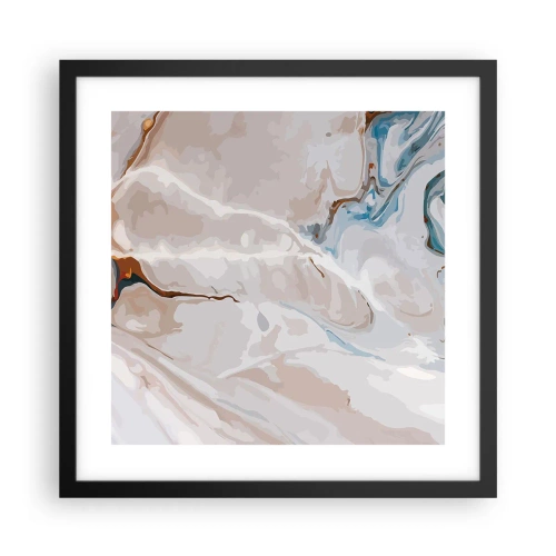 Affiche dans un cadre noir - Poster - Le bleu serpente sous le blanc - 40x40 cm
