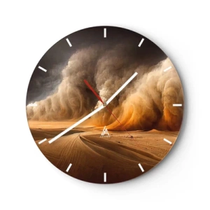 Horloge murale - Pendule murale - Une énorme tempête de sable balaie le désert - 30x30cm - La colère du désert - Décoration murale moderne pour le salon, la cuisine et la chambre ARTTOR