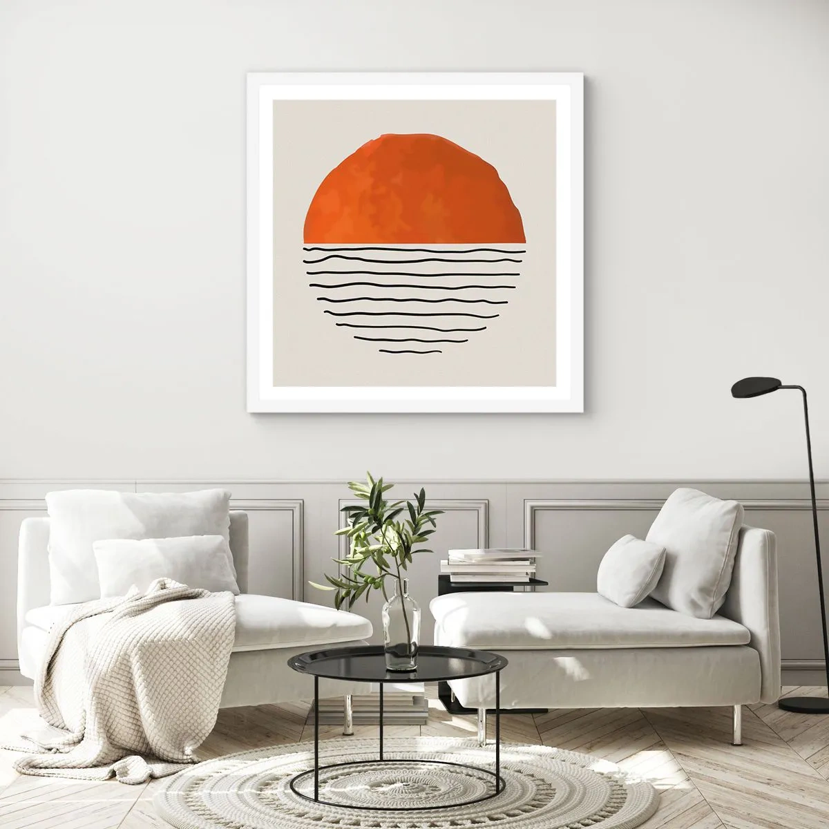 Affiche dans un cadre blanc - Poster - Dans un climat japonnais - 60x60 cm