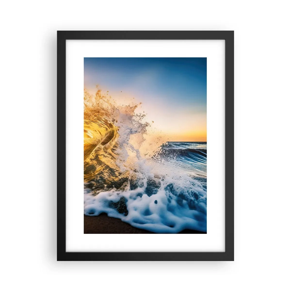 Affiche dans un cadre noir - Poster - S'amuser dans le sable - 30x40 cm