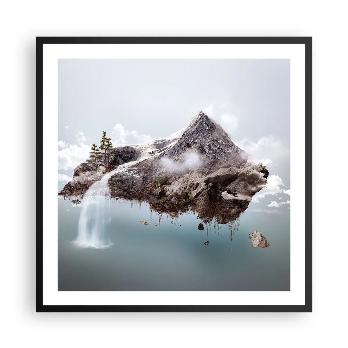 Affiche dans un cadre noir - Poster - L'oeil du surréaliste - 60x60 cm