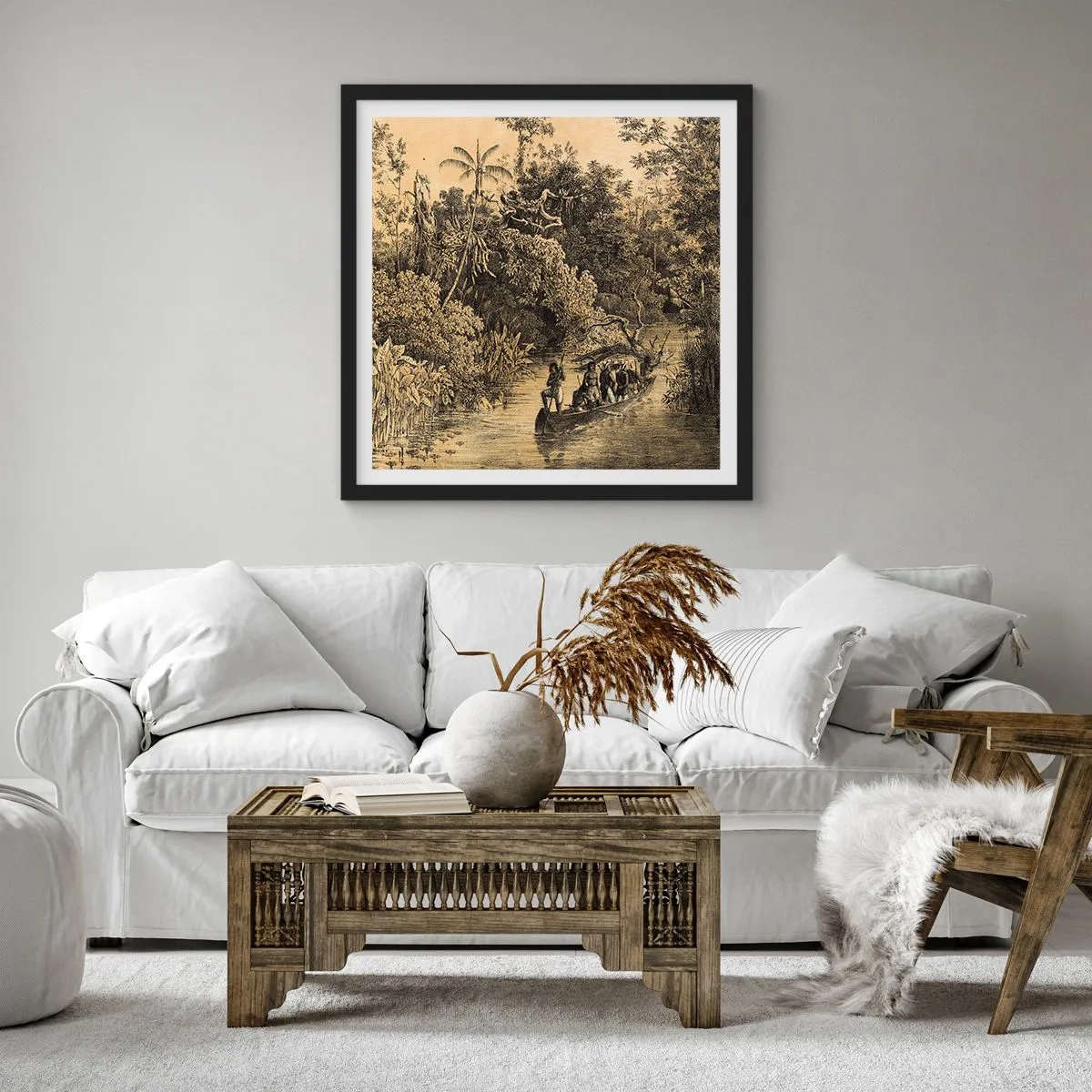 Affiche dans un cadre noir - Poster - Expédition à la source - 50x50 cm