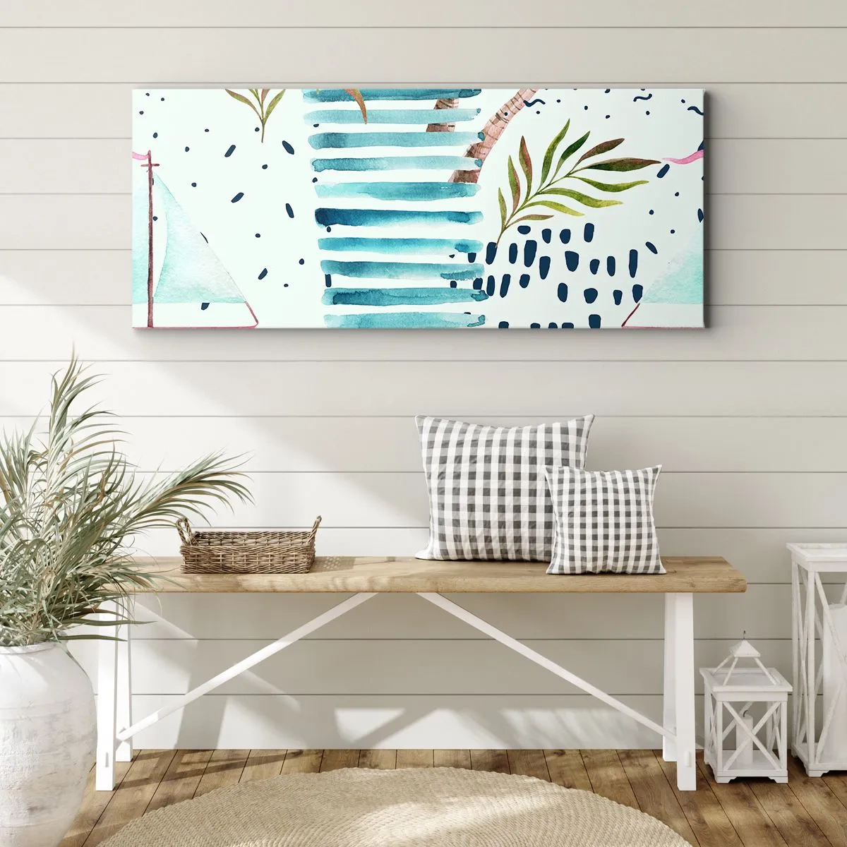 Impression sur toile - Image sur toile - Des vacances sous les palmiers - 100x40 cm