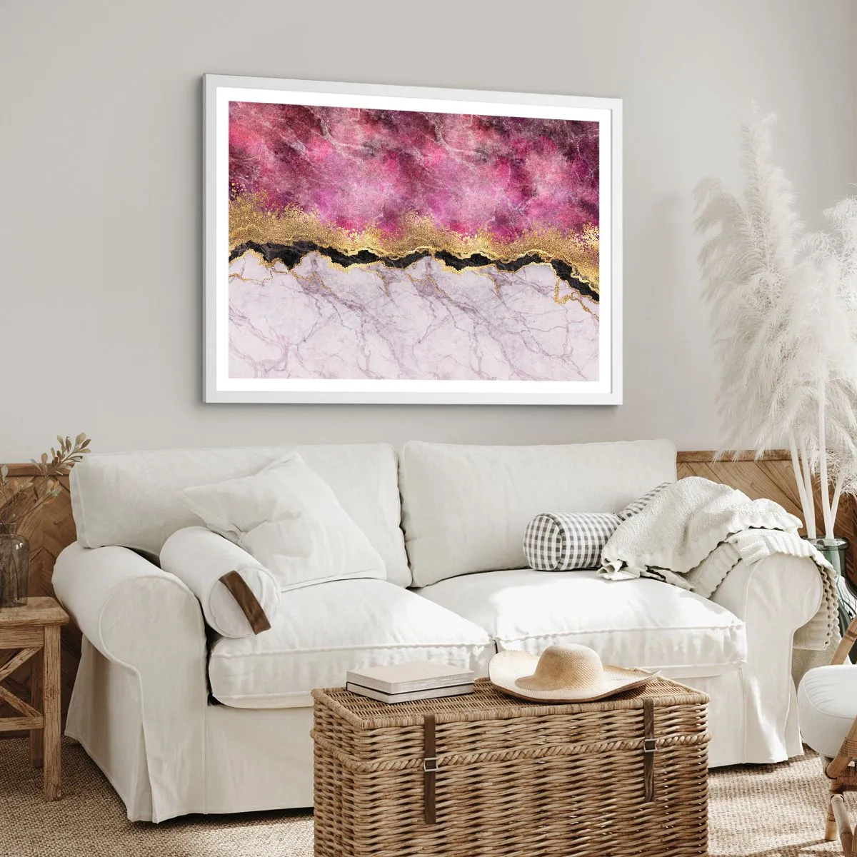 Affiche dans un cadre blanc - Poster - À la frontière - 91x61 cm