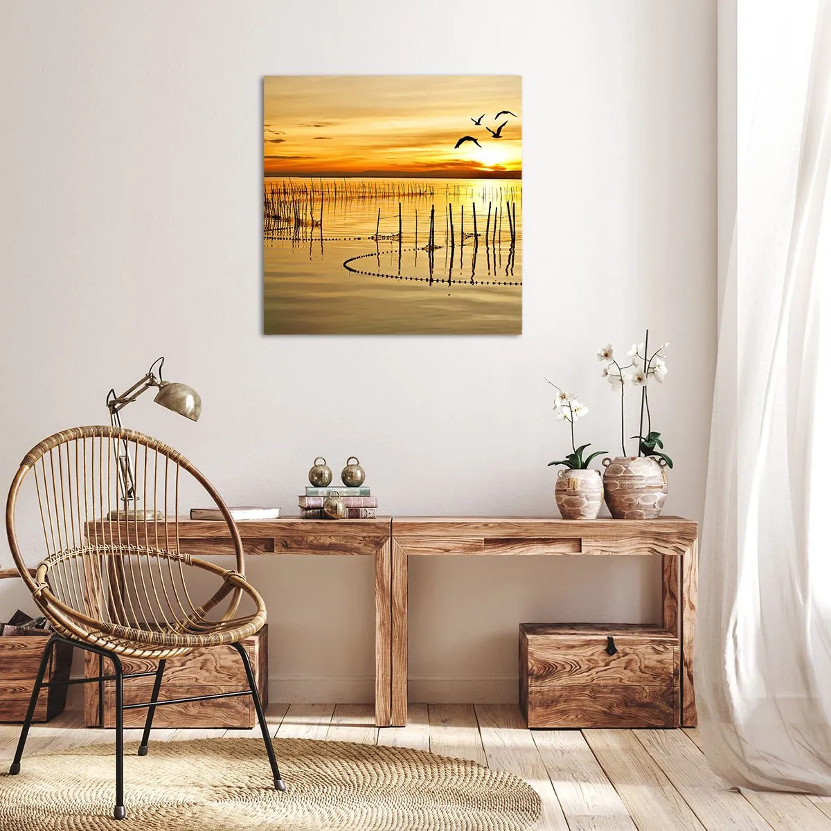 Impression sur toile - Image sur toile - À la pêche - 60x60 cm