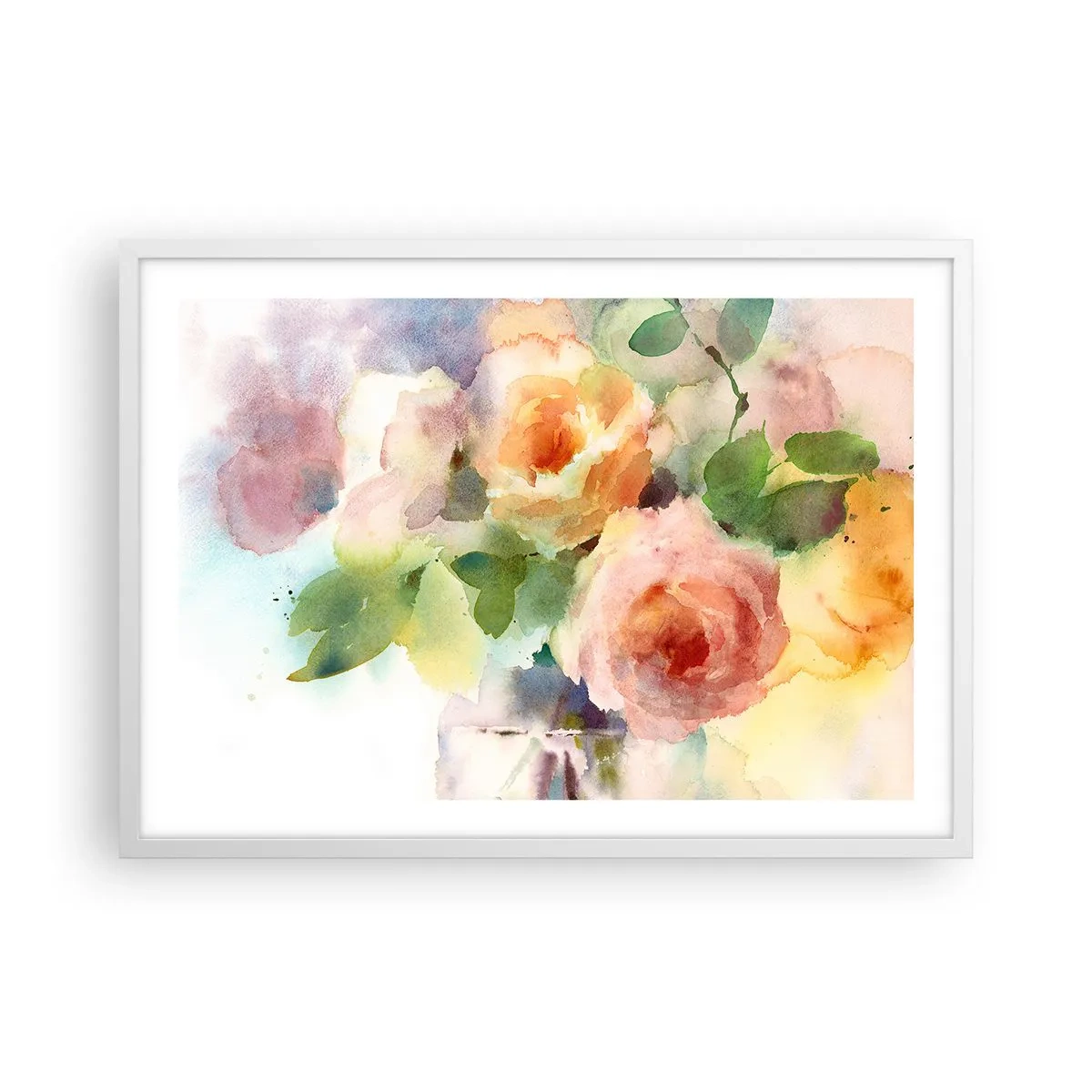 Affiche dans un cadre blanc - Poster - Délicat comme l'aquarelle - 70x50 cm