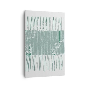 Impression sur toile - Image sur toile - Motif géométrique dans les tons vert mer et blanc - 80x120cm - Abstraction de la mer - Décoration murale moderne pour le salon et la chambre ARTTOR