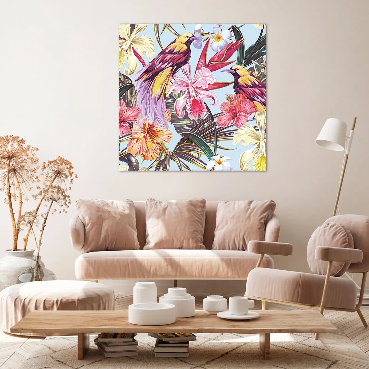 Impression sur toile - Image sur toile - Pétales et plumes - 30x30 cm