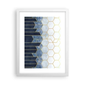 Affiche dans un cadre blanc - Poster - Composition en rythme syncopé - 30x40 cm