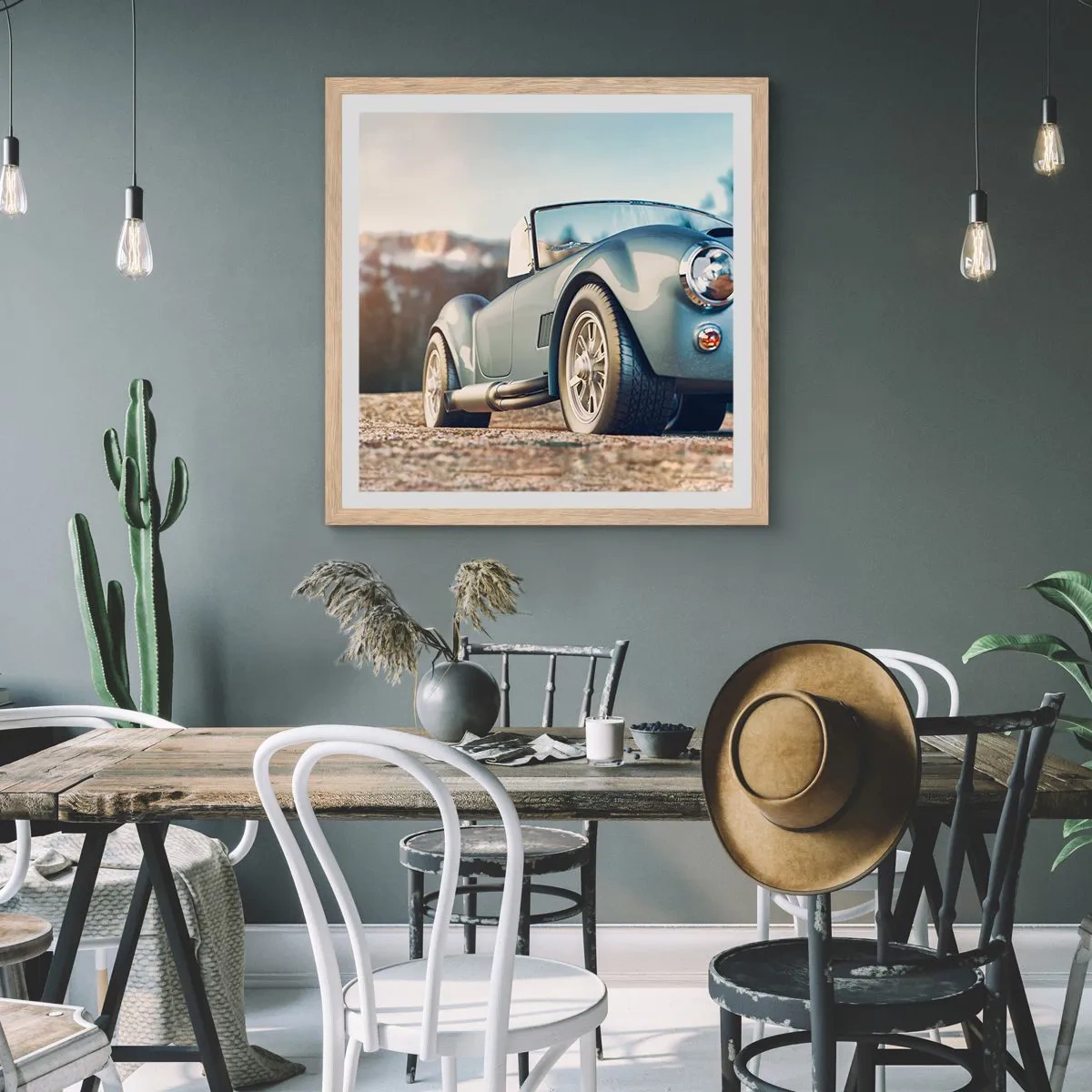 Affiche dans un chêne clair - Poster - Ce qui compte c'est le style - 60x60 cm