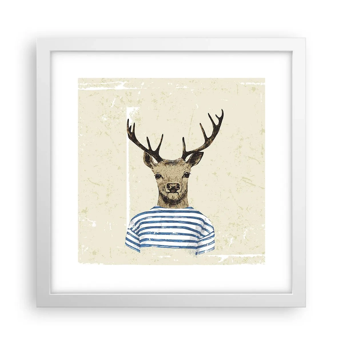 Affiche dans un cadre blanc - Poster - Parce que j'aime les chemises rayées - 30x30 cm