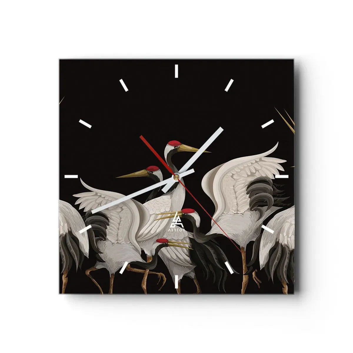 Horloge murale - Pendule murale - Histoire d'oiseaux - 40x40 cm