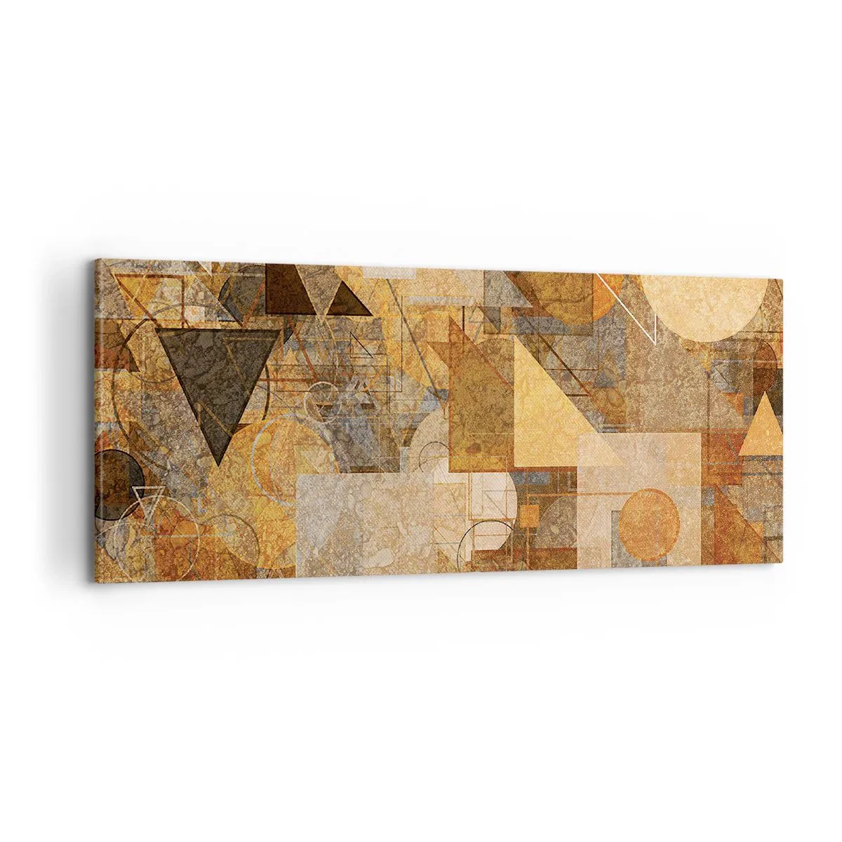 Impression sur toile - Image sur toile - Étude cubique de marron - 100x40 cm