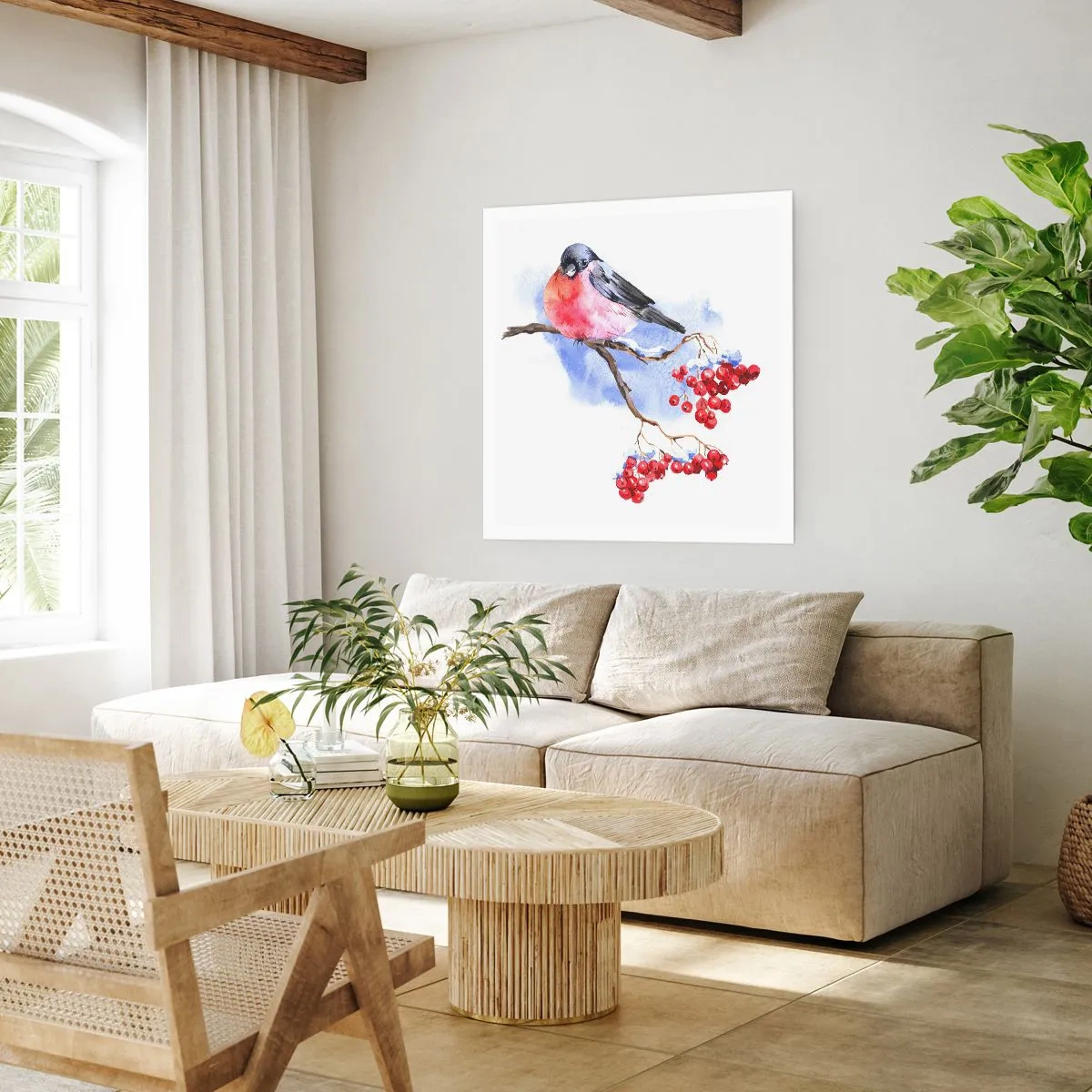 Affiche - Poster - L'hiver en couleurs - 40x40 cm