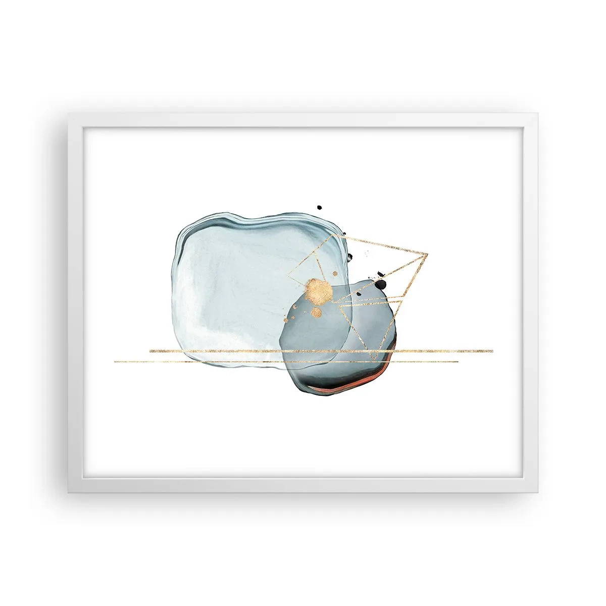 Affiche dans un cadre blanc - Poster - Etude des gouttes - 50x40 cm