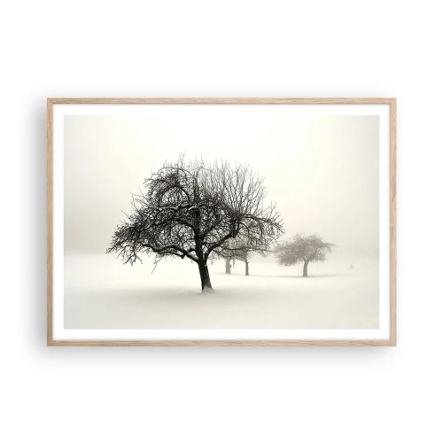 Affiche dans un chêne clair - Poster - Un rêve hivernal - 100x70 cm