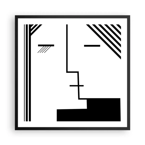 Affiche dans un cadre noir - Poster - Juste un baiser - 60x60 cm