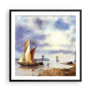Affiche dans un cadre noir - Poster - Retour de marin - 60x60 cm
