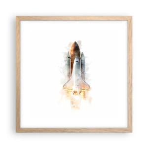 Affiche dans un chêne clair - Poster - Des explorateurs pour commencer - 40x40 cm