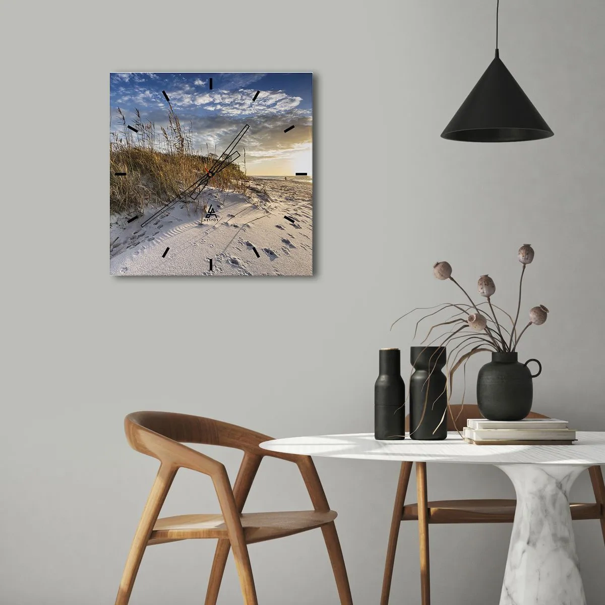 Horloge murale - Pendule murale - Invitation à la ballade - 30x30 cm