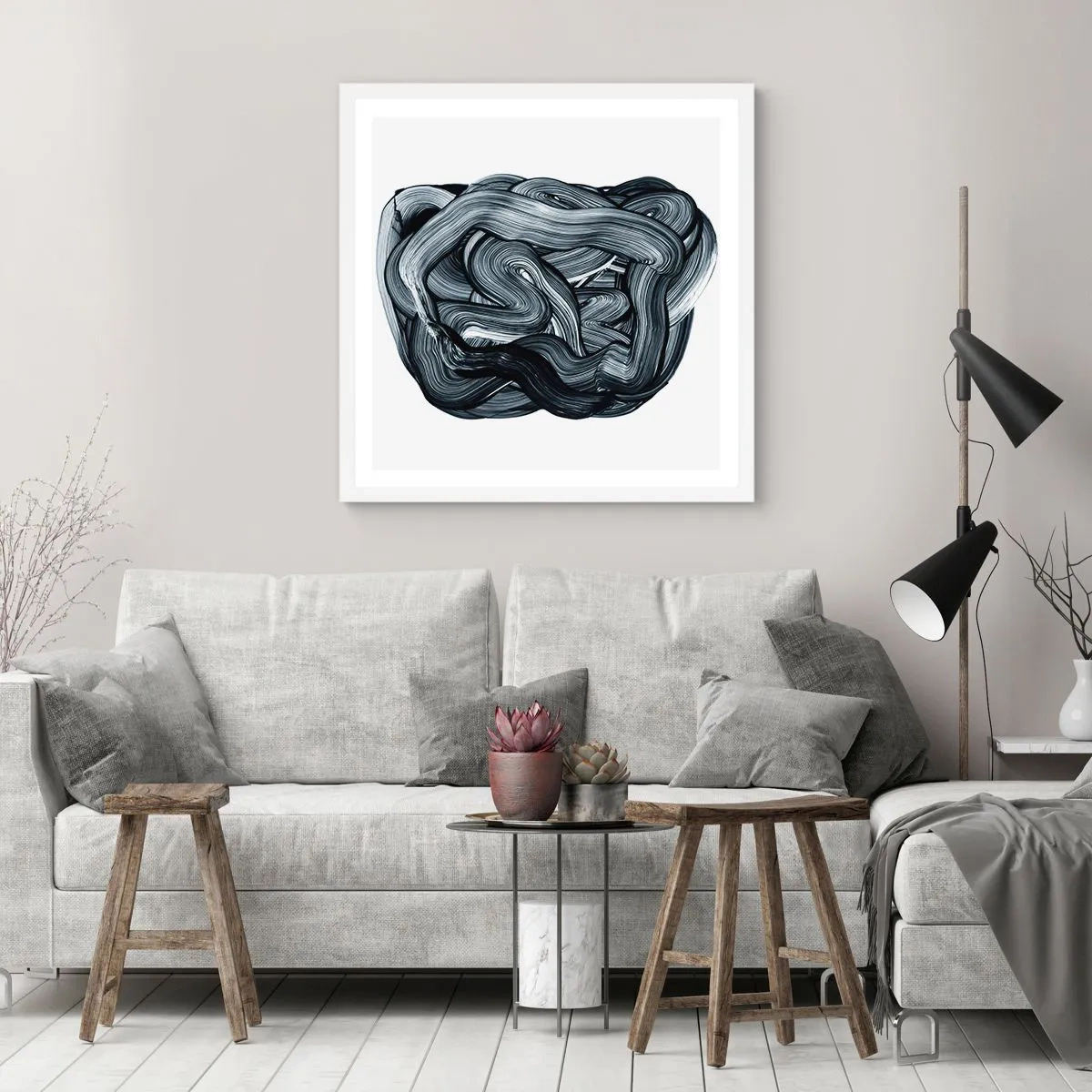 Affiche dans un cadre blanc - Poster - Ce n'est pas si simple - 60x60 cm