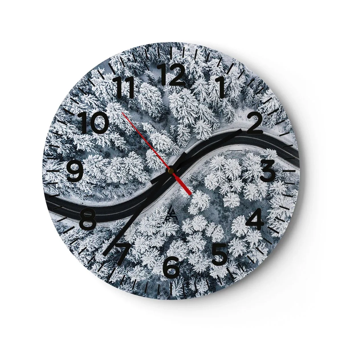 Horloge murale - Pendule murale - À travers une forêt d'hiver - 30x30 cm