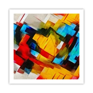 Affiche - Poster - Une superposition multicolore - 60x60 cm