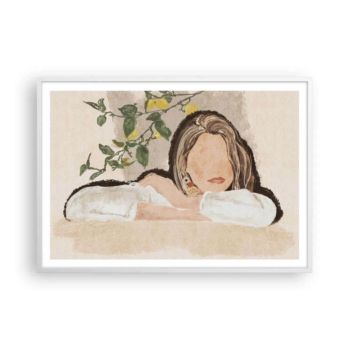 Affiche dans un cadre blanc - Poster - La beauté du sud - 100x70 cm