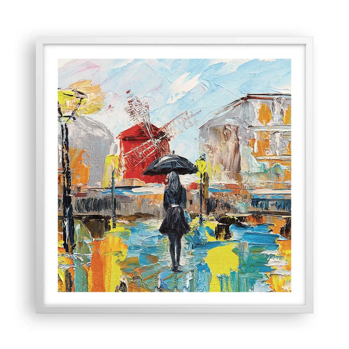 Affiche dans un cadre blanc - Poster - Légende parisienne - 60x60 cm