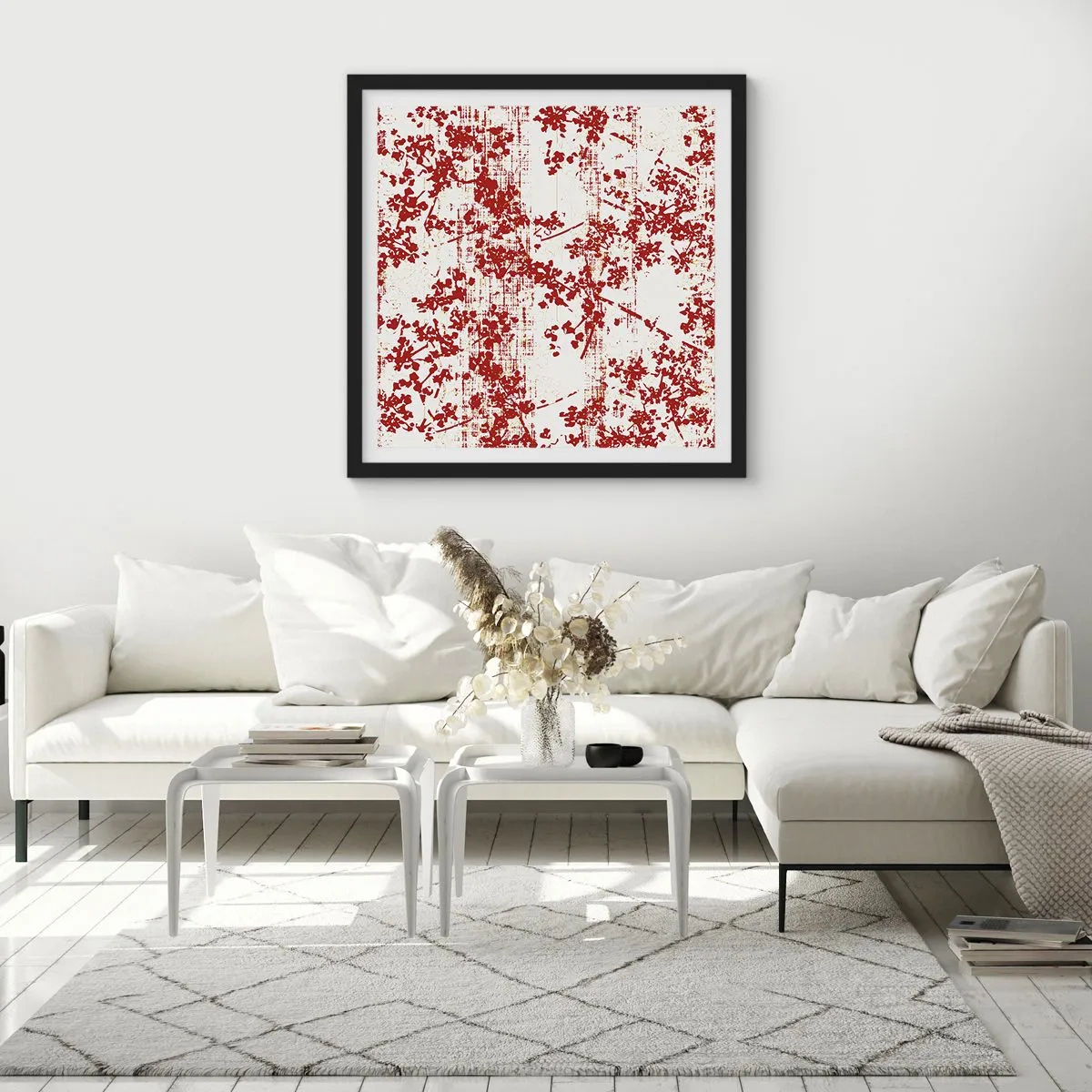 Affiche dans un cadre noir - Poster - Comme un calicot ancien - 40x40 cm