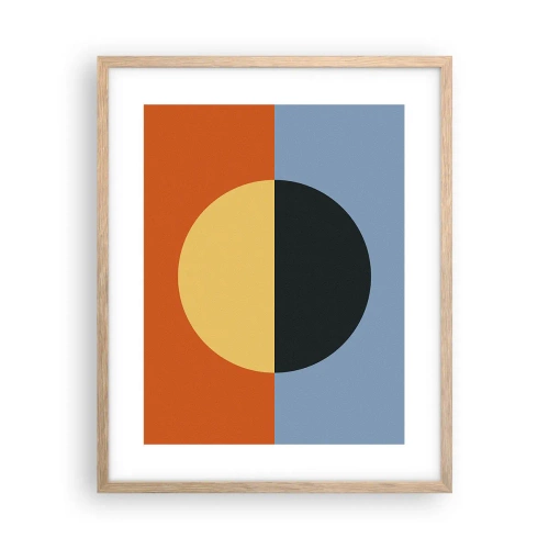 Affiche dans un chêne clair - Poster - Composition de chaleur et de fraîcheur - 40x50 cm