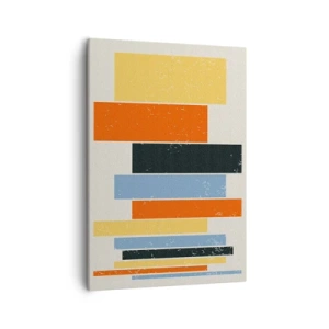 Impression sur toile - Image sur toile - Des rectangles colorés dans un arrangement moderne - 50x70cm - Notation musicale - Décoration murale moderne pour le salon et la chambre ARTTOR