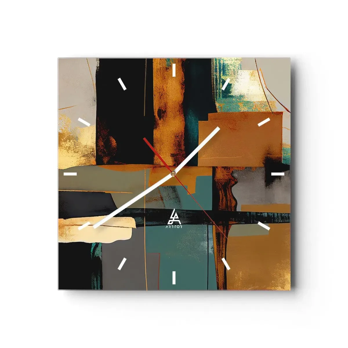 Horloge murale - Pendule murale - Abstraction – lumière et ombre - 40x40 cm