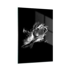 Impression sur verre - Image sur verre - Silhouette noire et blanche d'un danseur en mouvement dynamique - 50x70cm - Coincé en l'air - Décoration murale moderne pour le salon et la chambre ARTTOR