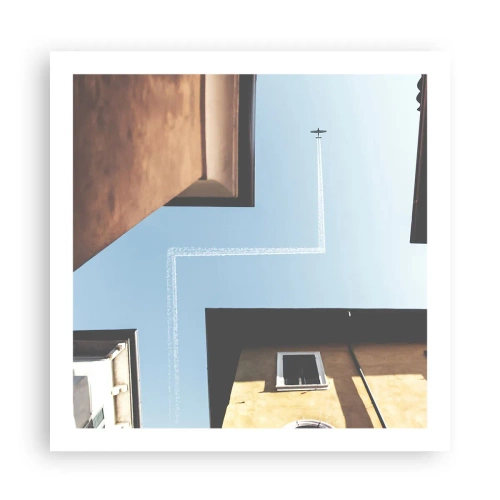 Affiche - Poster - Au-dessus du labyrinthe de la ville - 60x60 cm