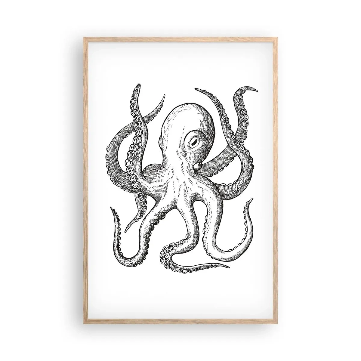 Affiche dans un chêne clair - Poster - Dansant avec les vagues - 61x91 cm