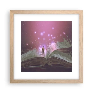 Affiche dans un chêne clair - Poster - Invitation à un autre monde - lisez ! - 30x30 cm