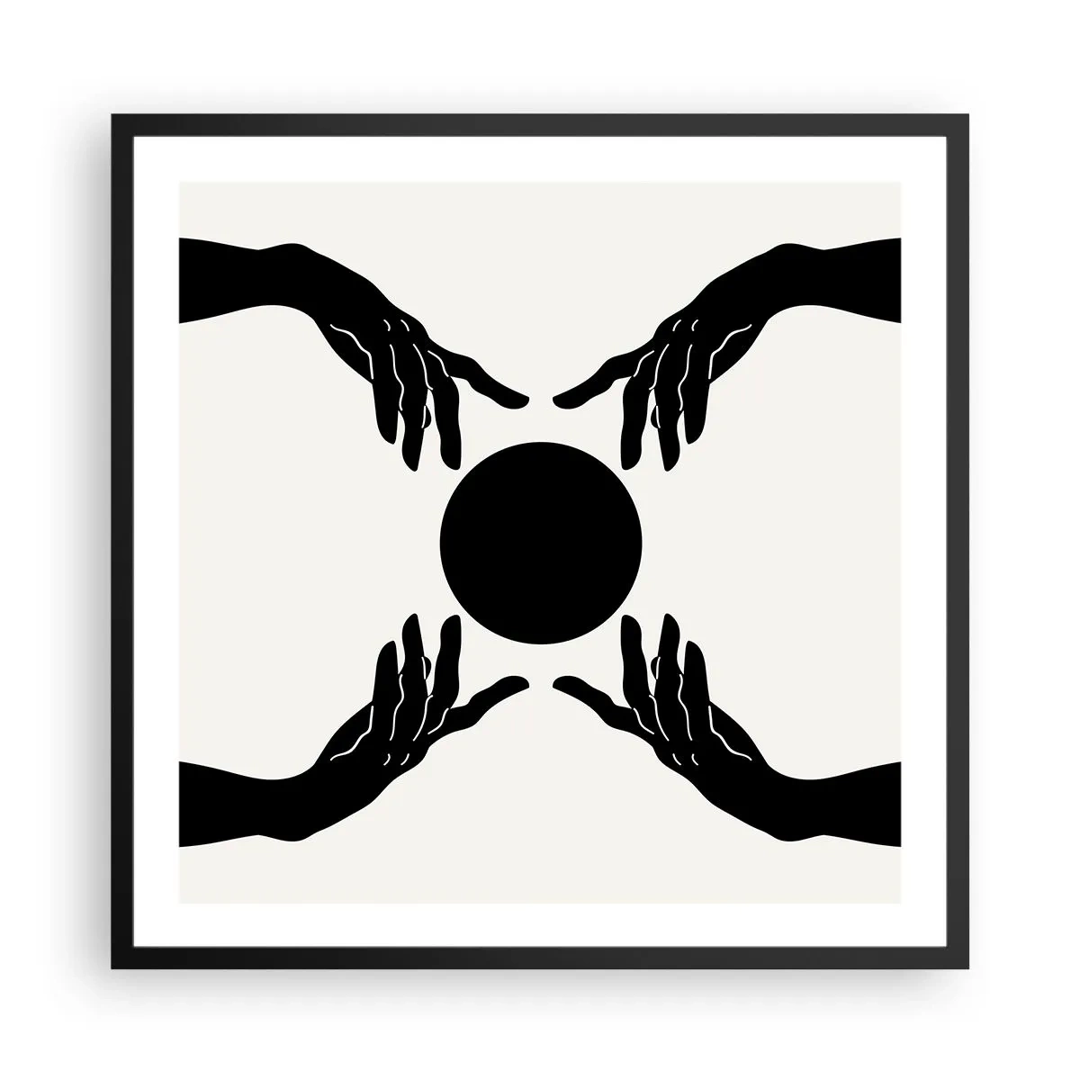 Affiche dans un cadre noir - Poster - Signe secret - 60x60 cm