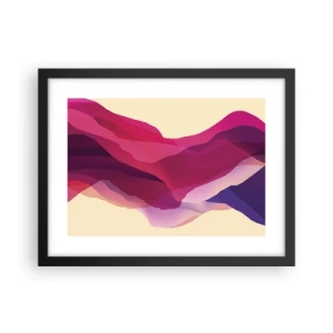 Affiche dans un cadre noir - Poster - Vagues pourpre - 40x30 cm