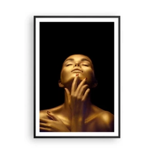Affiche dans un cadre noir - Poster - Comme de la soie dorée - 70x100 cm