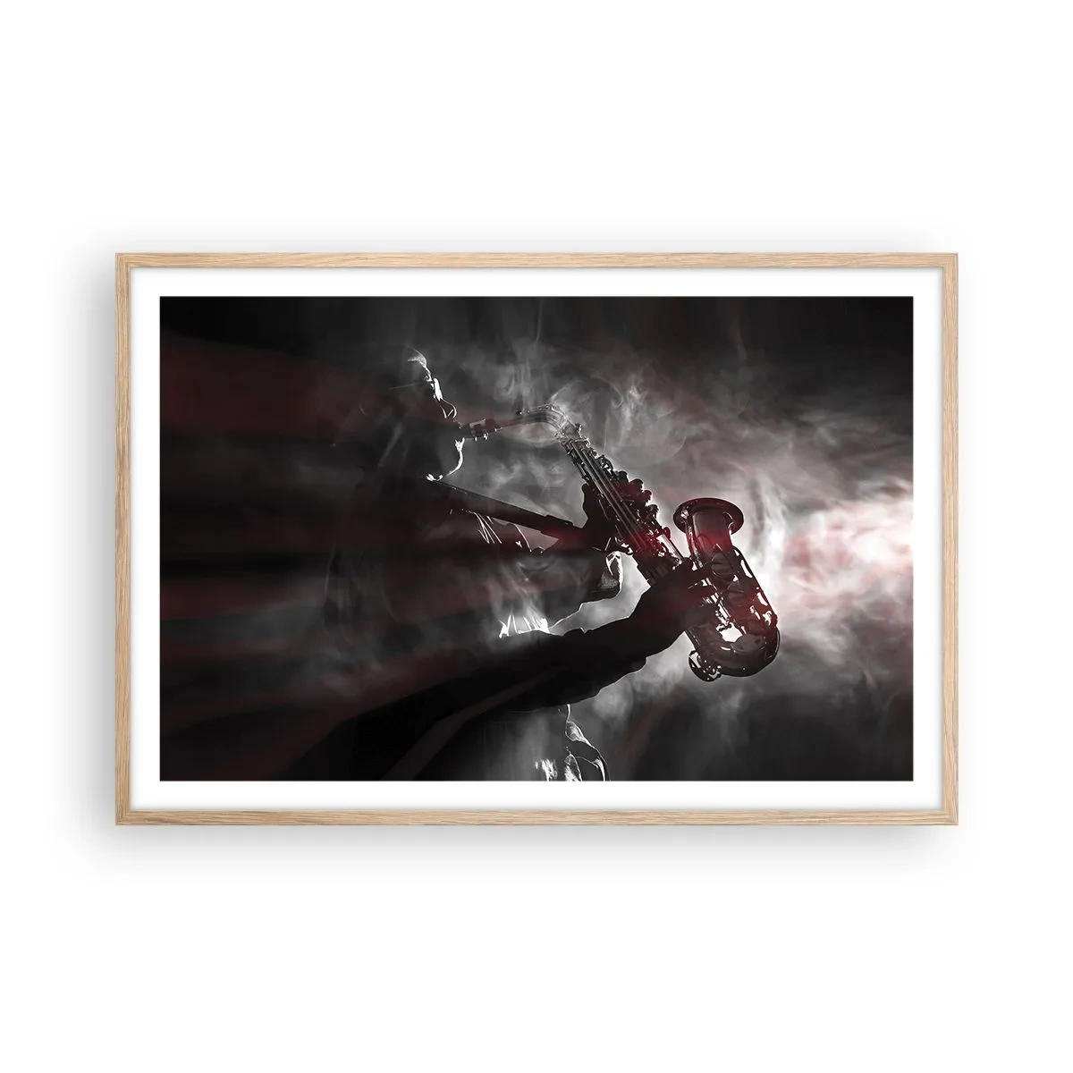 Affiche dans un chêne clair - Poster - Dans les brumes du jazz - 91x61 cm